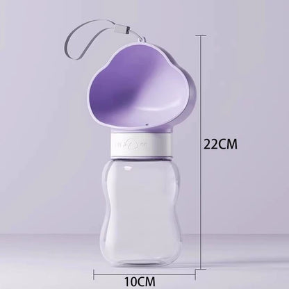 350ML Portable Outdoor Pet Water Cup, Leak-Proof Travel Water Dispenser - Purple