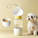 All-in-One Water and Food Pet Travel Cup 350ml Water + 200ml Food Storage Pet Outdoor Water Bottle - White