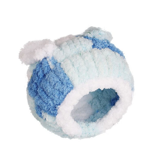 Thick Coral Fleece Winter Bird House with Plastic Frame & Metal Screw Hook for Budgies and Cockatiels - Blue