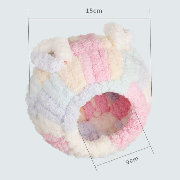 Thick Coral Fleece Winter Bird House with Plastic Frame & Metal Screw Hook for Budgies and Cockatiels - Blue
