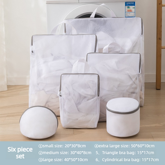 Fine Mesh Laundry Bag Set, 6 Pieces Anti-Snag Washing Bags with Zipper and Handle, for Delicate Clothes,  Bras, Household Laundry