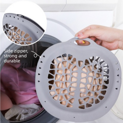 Silicone Laundry Bag, Reusable Breathable Mesh Wash Bag with Zipper, for Delicate Underwear, Bras, and Shoes, Machine Washable—White