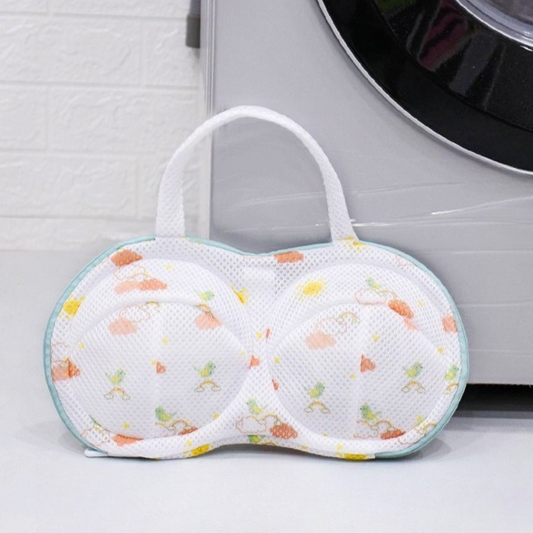 3D Support Bra Laundry Bag, Thick Mesh Bra Wash Bag with Zipper & Handle, Anti-Deformation Bra Protector for Washing Machine - Assorted Colors