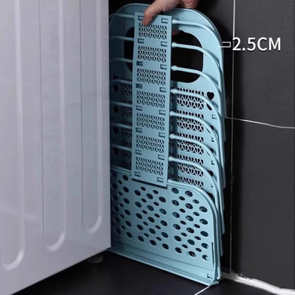 Wall-Mounted Foldable Laundry Basket, No-Drilling Hanging Dirty Clothes Hamper for Bathroom - Pink
