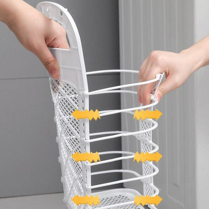 Wall-Mounted Foldable Laundry Basket, No-Drilling Hanging Dirty Clothes Hamper for Bathroom - Pink