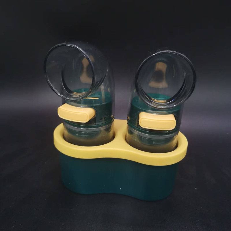 2 Pack Quantitative Seasoning Bottle Set with Storage Base, Moisture Proof Salt Dispenser for Home Kitchen