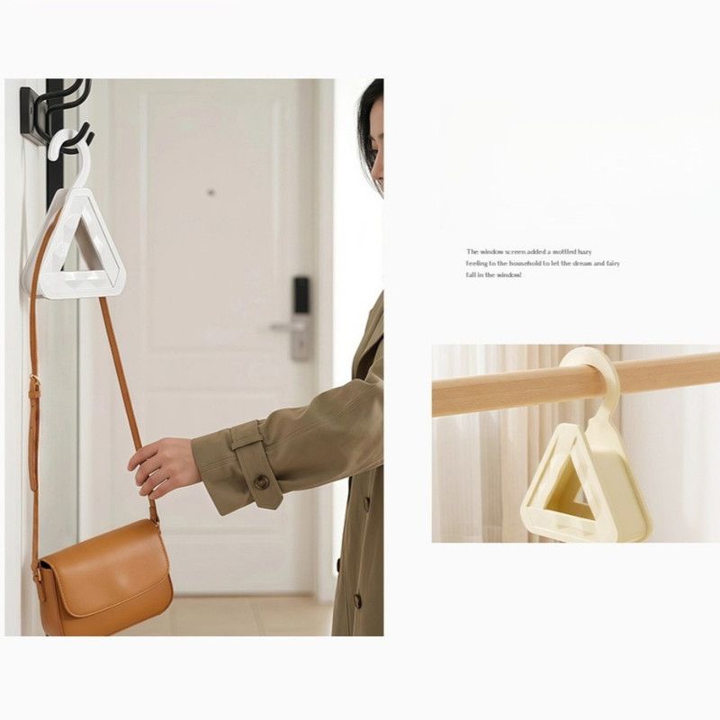2-Pack Triangular No-Mark Bag Storage Hooks, Multi-Purpose Anti-Crease Hanger for Handbags, Scarves, and Ties—Beige