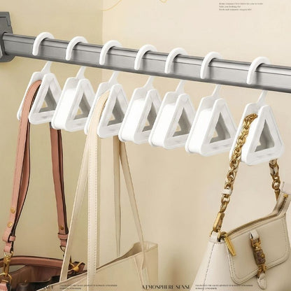 2-Pack Triangular No-Mark Bag Storage Hooks, Multi-Purpose Anti-Crease Hanger for Handbags, Scarves, and Ties—Beige