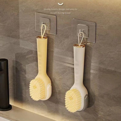 Refillable Liquid Shoe Brush, Soft-Bristle Press-Discharge Laundry Brush for Cleaning Shoes and Clothes—Green