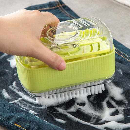 Multi-Function Soap Foaming Box with Roller, No-Rub Drain, Soap Storage Case, and Integrated Laundry Brush—Orange