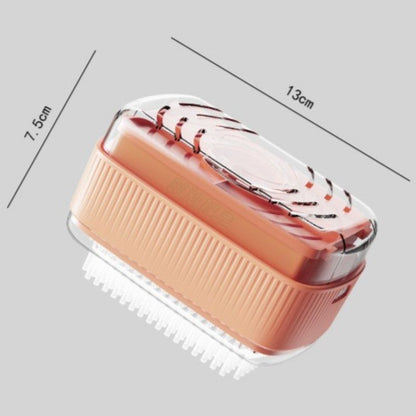 Multi-Function Soap Foaming Box with Roller, No-Rub Drain, Soap Storage Case, and Integrated Laundry Brush—Orange