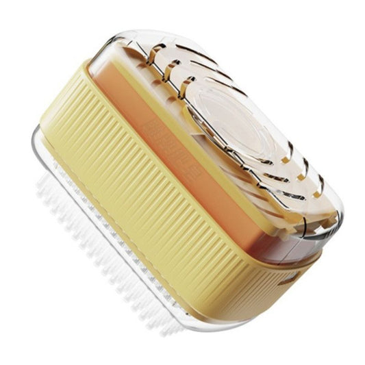Multi-Function Soap Foaming Box with Roller, No-Rub Drain, Soap Storage Case, and Integrated Laundry Brush—Yellow