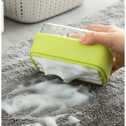 Multi-Function Soap Foaming Box with Roller, No-Rub Drain, Soap Storage Case, and Integrated Laundry Brush—Yellow