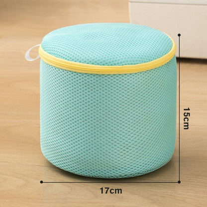 Cylindrical Sandwich Mesh Bra Laundry Bag, Anti-Deformation Underwear Washing Bag — Pink