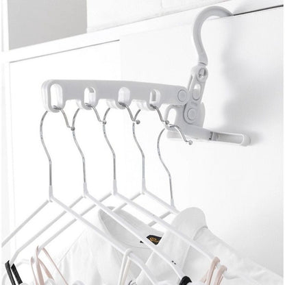 Portable Folding 5-hole Travel Clothes Hanger, Multi-purpose Clip-on Laundry Rack For Hotel Indoor Trip