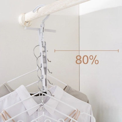Portable Folding 5-hole Travel Clothes Hanger, Multi-purpose Clip-on Laundry Rack For Hotel Indoor Trip