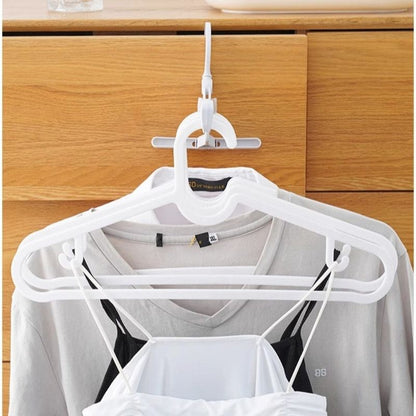 Portable Folding 5-hole Travel Clothes Hanger, Multi-purpose Clip-on Laundry Rack For Hotel Indoor Trip