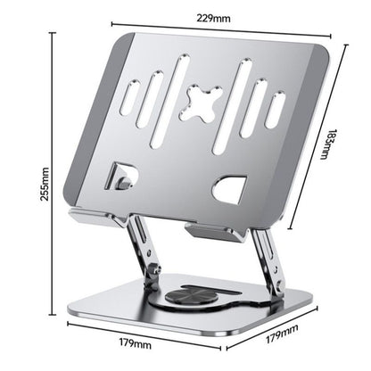 Dual Bar Carbon Steel Laptop Stand, Hollow Cooling, Height-Adjustable, Foldable Riser, Fits Laptops Up to 18 IN—Gray