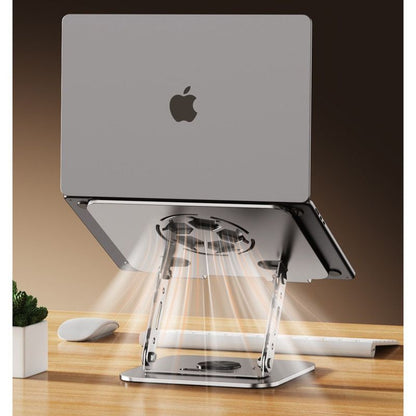 All-Metal Laptop Stand, Football-Shaped Hollow Cooling Dual-Bar Height-Adjustable Riser, Fits Laptops 10–17.3 IN – Pink