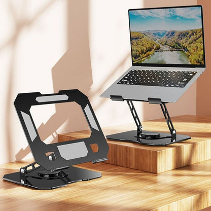 Thick Carbon Steel Laptop Stand, Large Hollow Cooling Dual-Bar Height-Adjustable Riser, Universal—White