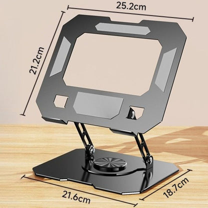 Thick Carbon Steel Laptop Stand, Large Hollow Cooling Dual-Bar Height-Adjustable Riser, Universal—White