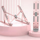 10-Gear Adjustable Aluminum Foldable Laptop Stand, Hollow Cooling Double Triangle Stable Riser—Pink