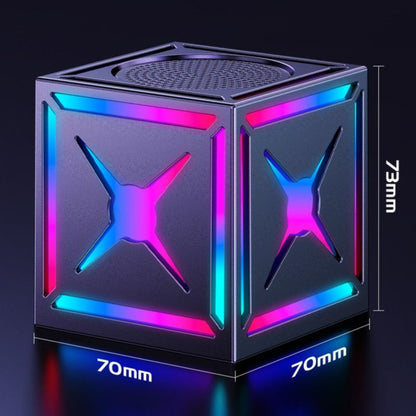 RGB Bluetooth 5.3 Speaker, Dual Speakers with 360° Surround Stereo Sound, FM Radio Included—Pink