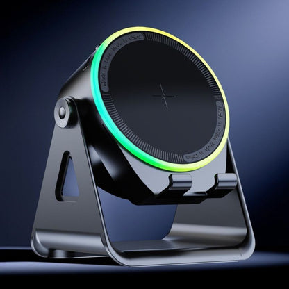 Dual-Mode Magnetic Induction Phone Stand Bluetooth Speaker, Rotatable Multifunctional Desktop Audio Speaker—Black