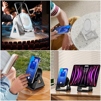 Dual-Mode Magnetic Induction Phone Stand Bluetooth Speaker, Rotatable Multifunctional Desktop Audio Speaker—Black