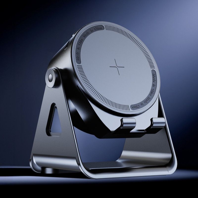 Dual-Mode Magnetic Induction Phone Stand Bluetooth Speaker, Rotatable Multifunctional Desktop Audio Speaker—Black
