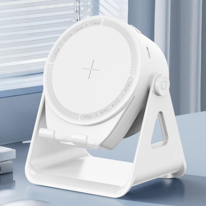 Dual-Mode Magnetic Induction Phone Stand Bluetooth Speaker, Rotatable Multifunctional Desktop Audio Speaker—White