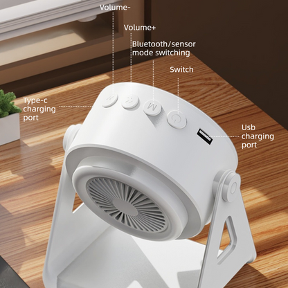 Dual-Mode Magnetic Induction Phone Stand Bluetooth Speaker, Rotatable Multifunctional Desktop Audio Speaker—White