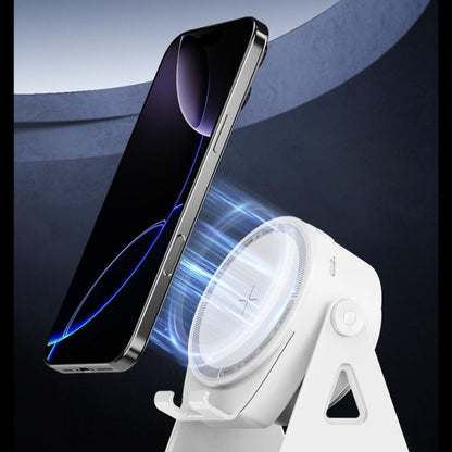 Dual-Mode Magnetic Induction Phone Stand Bluetooth Speaker, Rotatable Multifunctional Desktop Audio Speaker—White