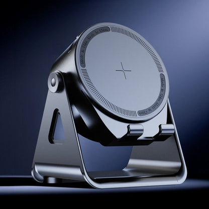Dual-Mode Magnetic Induction Phone Stand Bluetooth Speaker, Rotatable Multifunctional Desktop Audio Speaker—White
