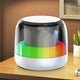 RGB Light Bluetooth 5.3 Speaker, Heavy Bass Portable TWS Interconnect Desktop TF Card Mini Audio Speaker—White