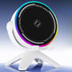 Bluetooth Speaker 2-in-1 Phone Stand, Dual-Mode RGB Ambient Light, Hi-Fi Stereo Audio—White
