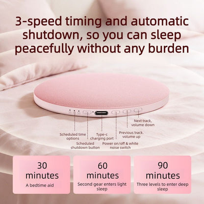 Ultra-Thin Bedside Bluetooth Speaker, White Noise Sleep Aid Speaker with 3-Step Timer—Gray