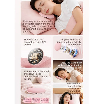 Ultra-Thin Bedside Bluetooth Speaker, White Noise Sleep Aid Speaker with 3-Step Timer—Gray