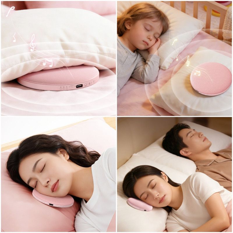 Ultra-Thin Bedside Bluetooth Speaker, White Noise Sleep Aid Speaker with 3-Step Timer—Gray