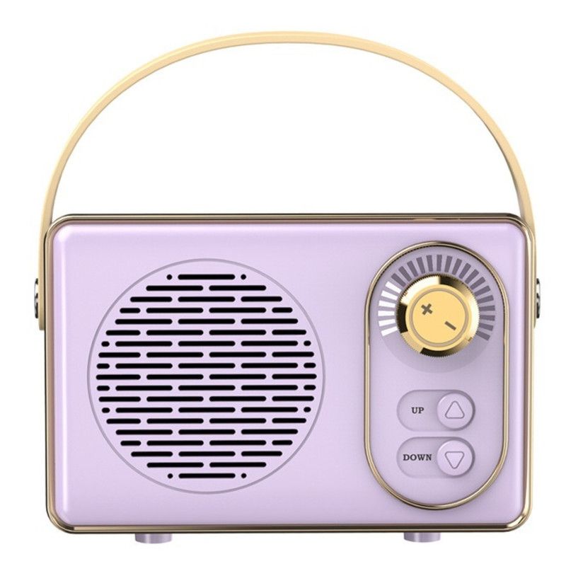 Retro Portable Bluetooth 5.0 Speaker, Mini 360° Surround Stereo Desktop Gift Audio Speaker - Purple