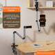 Aluminum Alloy Cantilever Phone Mount, Clamp Lazy Stand For Desk & Bed, Foldable Holder
