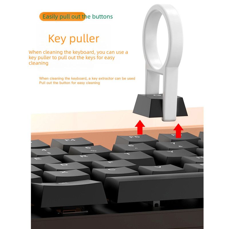 Multi-functional Electronics Cleaning Tool Kit, Portable Keyboard Cleaner Brush Set for Laptop Camera Earphone Screen-White