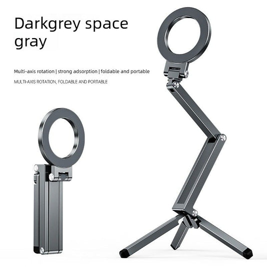 Multi-Axis Foldable Magnetic Phone Tripod Portable Travel MagSafe Compatible Cell Phone Desktop Mount Adjustable Angle Stand