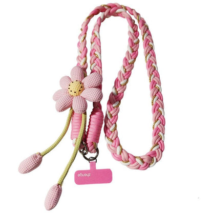 1PC Crossbody Phone Strap, Adjustable Anti-Theft Phone Lanyard, Unisex, Essential for Travel,Pink and white