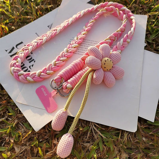 1PC Crossbody Phone Strap, Adjustable Anti-Theft Phone Lanyard, Unisex, Essential for Travel,Pink and white
