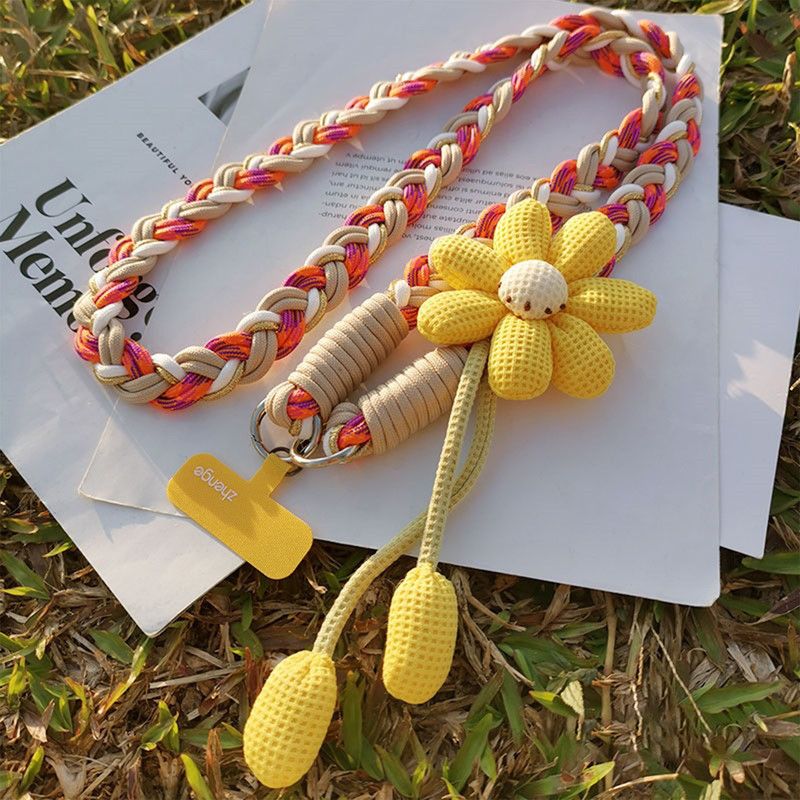 1PC Crossbody Phone Strap, Adjustable Anti-Theft Phone Lanyard, Unisex, Essential for Travel,Orange and white