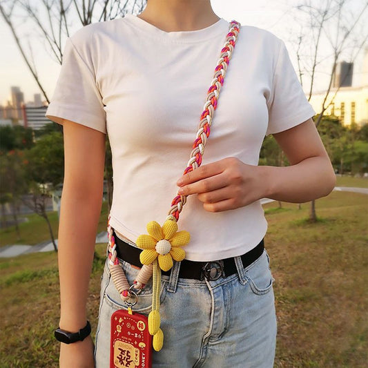 1PC Crossbody Phone Strap, Adjustable Anti-Theft Phone Lanyard, Unisex, Essential for Travel,Orange and white