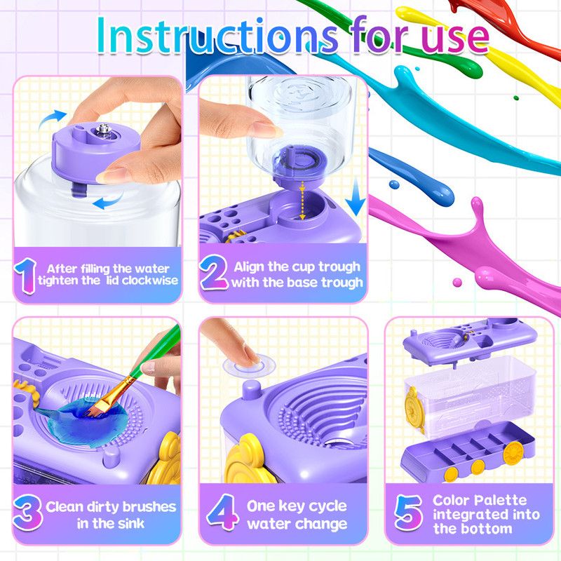 Automatic Water Change Brush Cleaner Cup