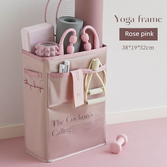 Yoga Mat Storage Basket – Fitness Equipment & Sports Gear Organizer – Rose Pink