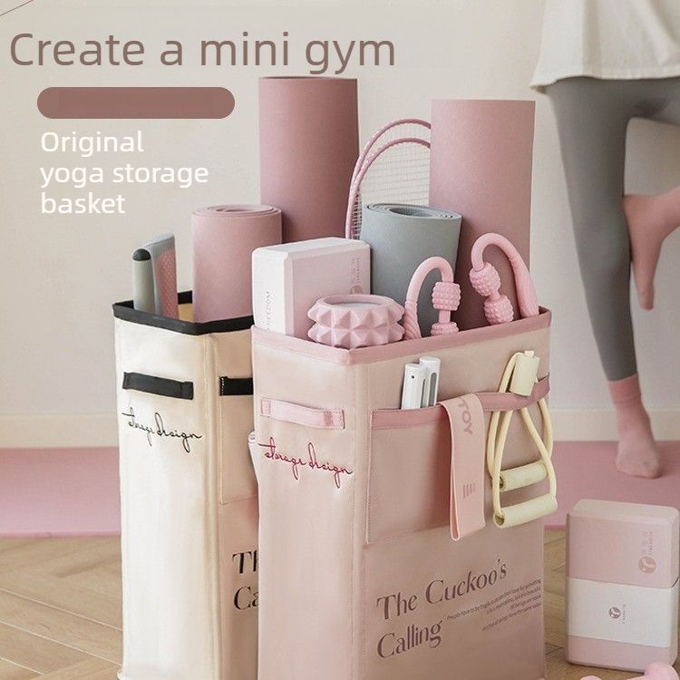 Yoga Mat Storage Basket – Fitness Equipment & Sports Gear Organizer – Rose Pink